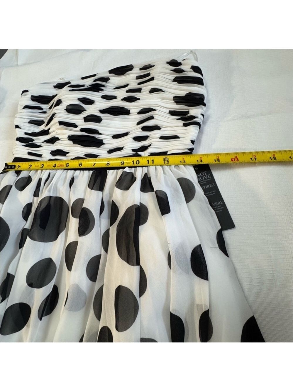 Guess White and Black Strapless A-line Dress NWT SZ 8 - Picture 8 of 10